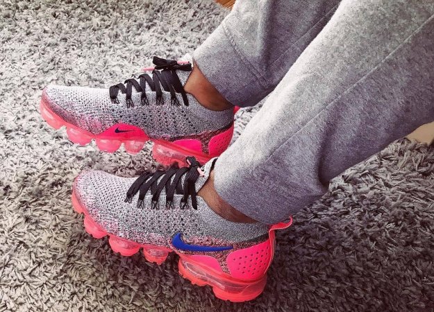 vapor max rosa e cinza